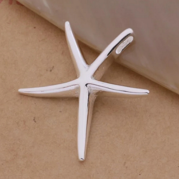 Beautiful Silver Starfish Pendant Necklace - Picture 2 of 3